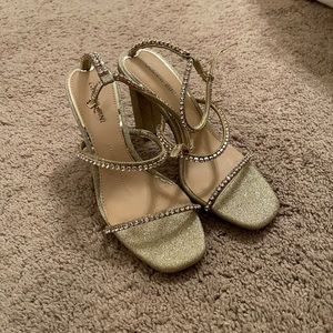 Light gold block high heels